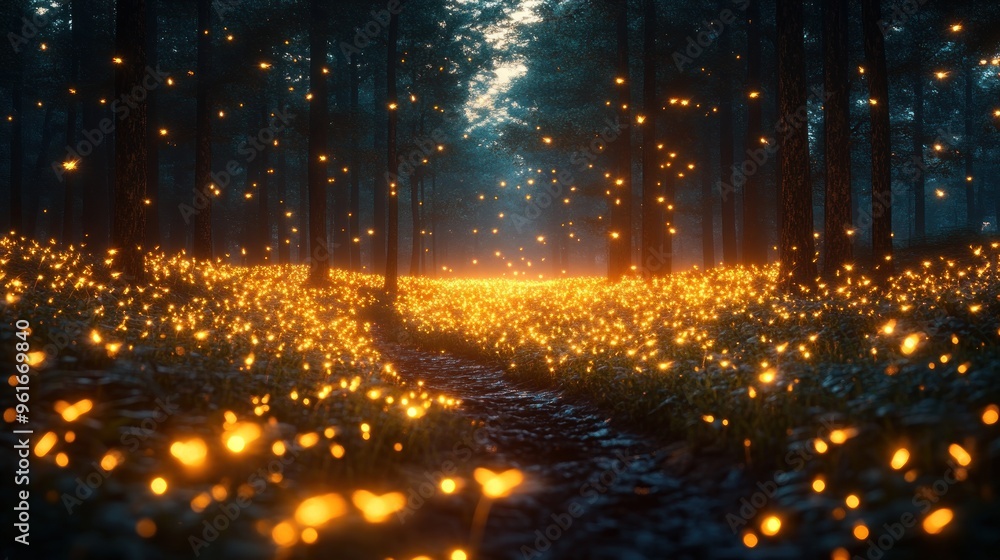 Naklejka premium Enchanted Forest Glow