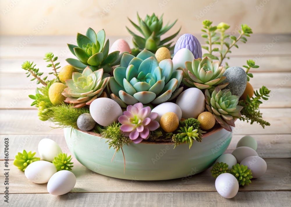Easter floral arrangement succulent plants modern minimalist Easter floral arrangement succulent plants modern minimalist