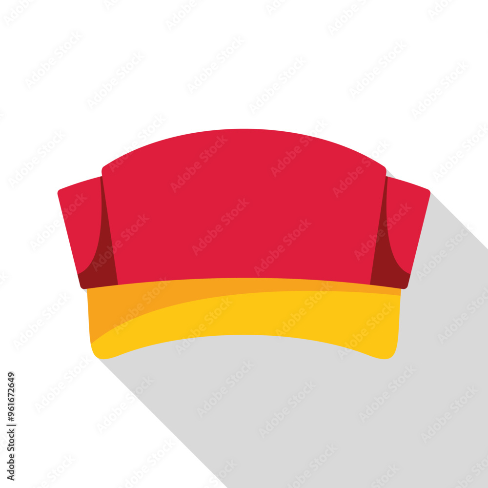 Obraz premium Red and yellow double ribbon banner is extending horizontally with space for text or design