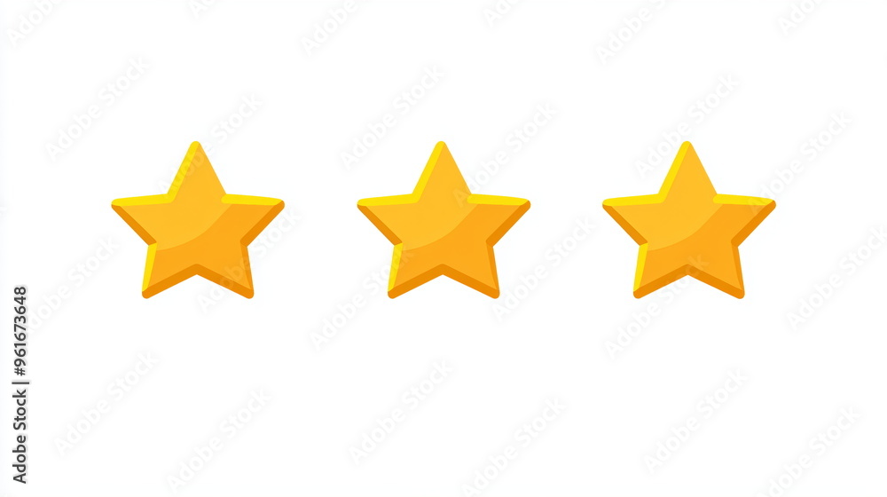 Fototapeta premium three golden stars rating on white background