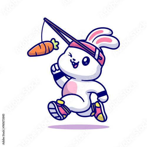 Cute Rabbits Cartoon Illustration