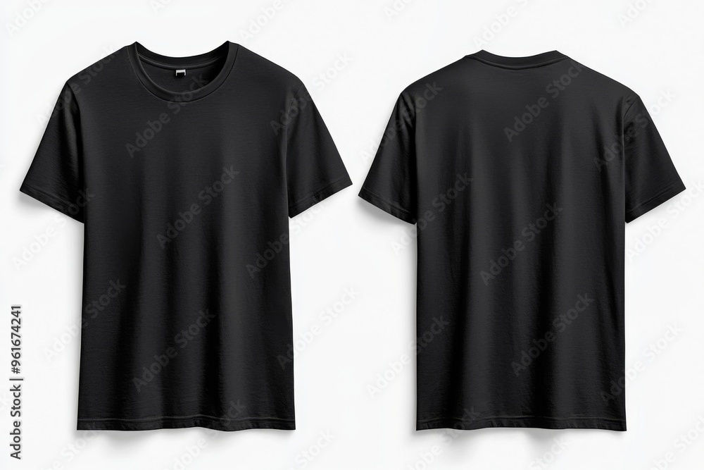 Black Tshirt Mockup Front and Back Isolated created with Generative AI Black Tshirt Mockup Front and Back Isolated created with Generative AI