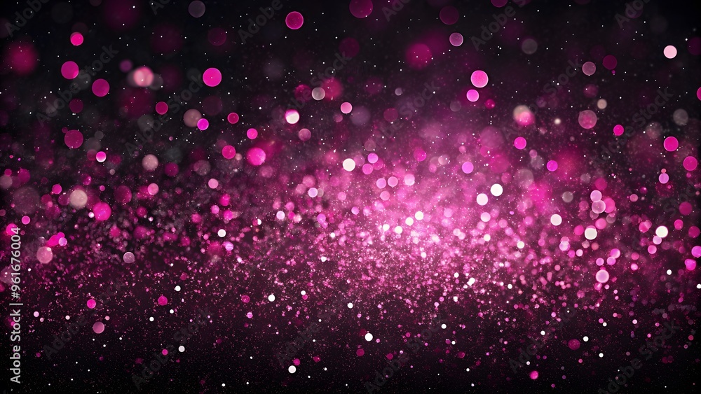 Abstract pink-focused glitter holiday panorama background on black. Falling shiny sparkles. New Year Christmas glowing backdrop. Pink glitter christmas abstract bokeh background Abstract pink-focused glitter holiday panorama background on black. Falling shiny sparkles. New Year Christmas glowing backdrop. Pink glitter christmas abstract bokeh background