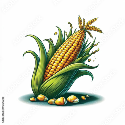 Cute Corn vector illustration white background