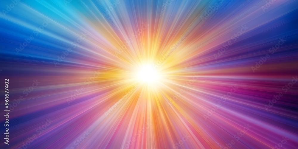 Obraz premium Abstract sunburst PINK, YELLOW AND BLUE colorful background