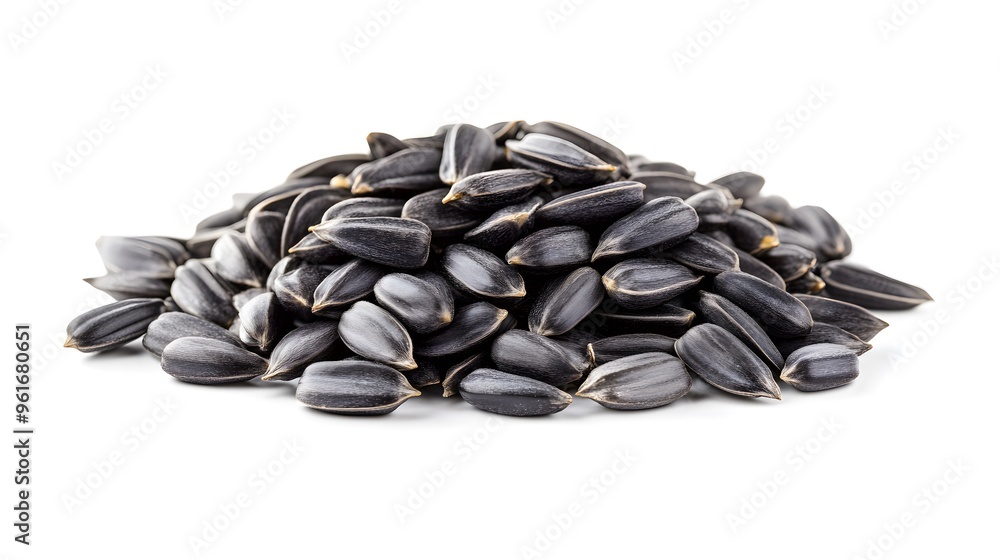 Pile of black sunflower seeds. Perfect for food-related advertising banners, showcasing the natural texture and healthy snack concept. Healthy snacks, and nutritional concepts in commercial designs Pile of black sunflower seeds. Perfect for food-related advertising banners, showcasing the natural texture and healthy snack concept. Healthy snacks, and nutritional concepts in commercial designs