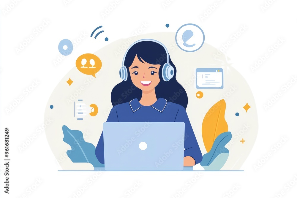 Woman, laptop and call center agent with smile for customer service, crm and help or support. Sales representative, tech and telemarketing with portrait for communication, networking , ai Woman, laptop and call center agent with smile for customer service, crm and help or support. Sales representative, tech and telemarketing with portrait for communication, networking , ai