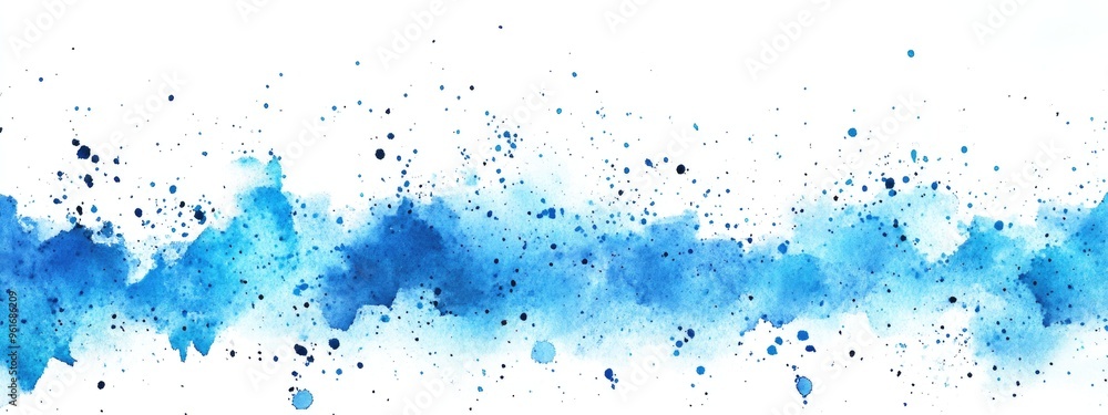 Obraz premium Elegant Watercolor Background with Blue Splashes for Creative Designs