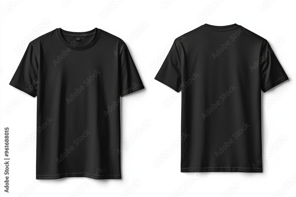 Black Tshirt Mockup Front and Back Isolated created with Generative AI Black Tshirt Mockup Front and Back Isolated created with Generative AI