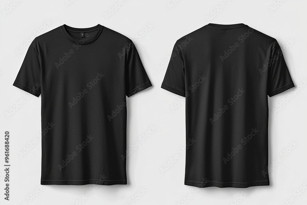 Black Tshirt Mockup Front and Back Isolated created with Generative AI Black Tshirt Mockup Front and Back Isolated created with Generative AI