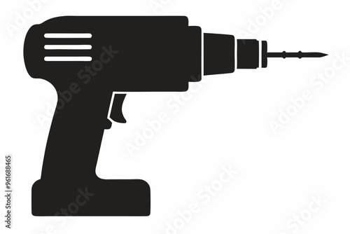 Drill icon, drill silhouette, Electric drill machine silhouette vector