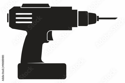 Drill icon, drill silhouette, Electric drill machine silhouette vector