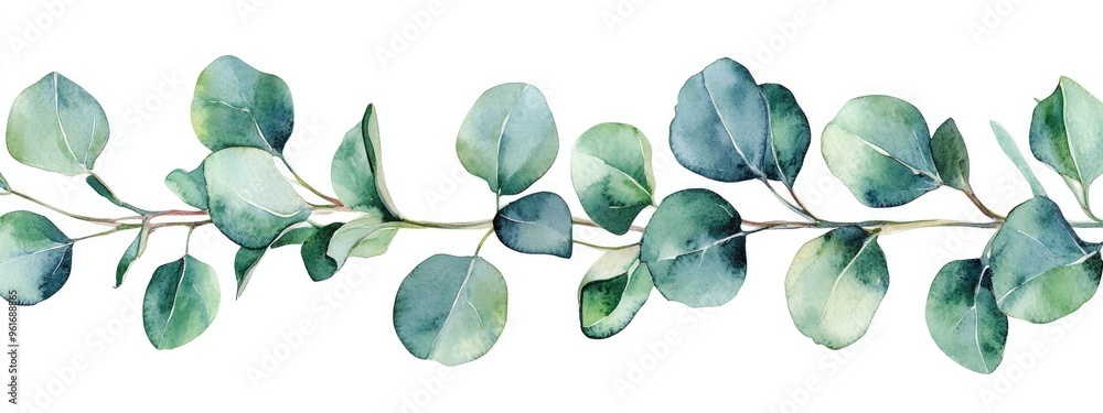 Elegant Watercolor Eucalyptus Leaves: A Beautiful Botanical Illustration for Natural Home Decor Elegant Watercolor Eucalyptus Leaves: A Beautiful Botanical Illustration for Natural Home Decor