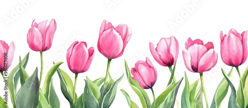 Wallpaper Mural Vibrant Watercolor Tulips: A Celebration of Spring's Floral Beauty Torontodigital.ca