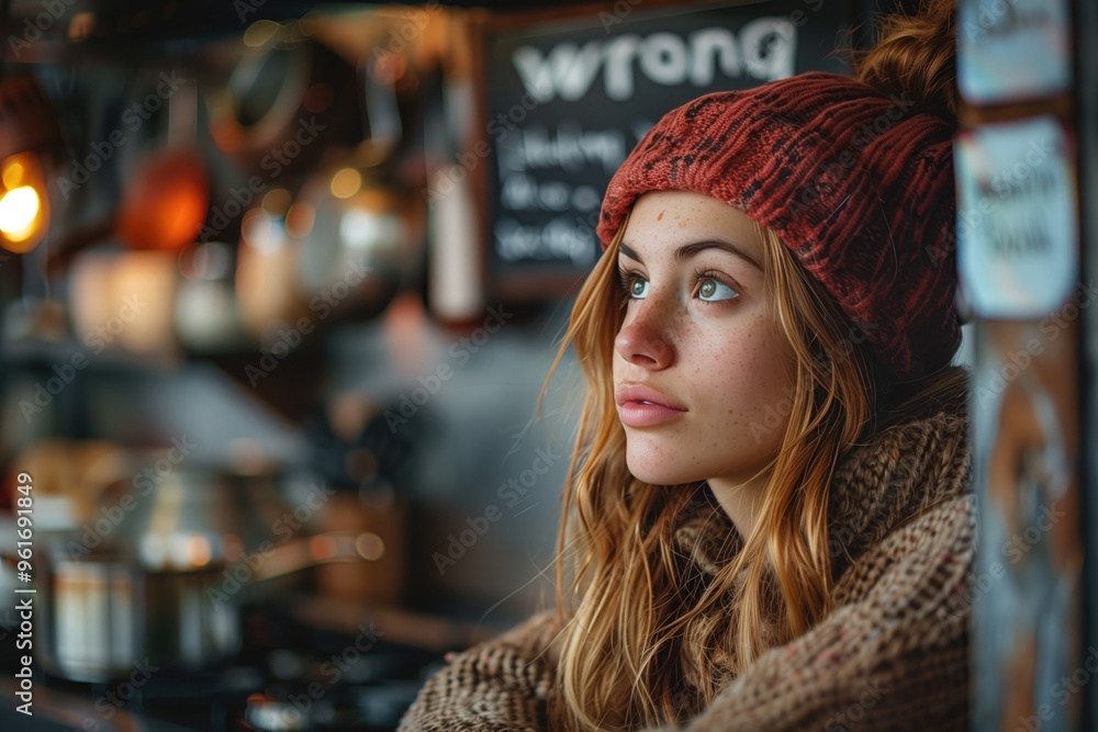 A person looking at a failed recipe in the kitchen with a 