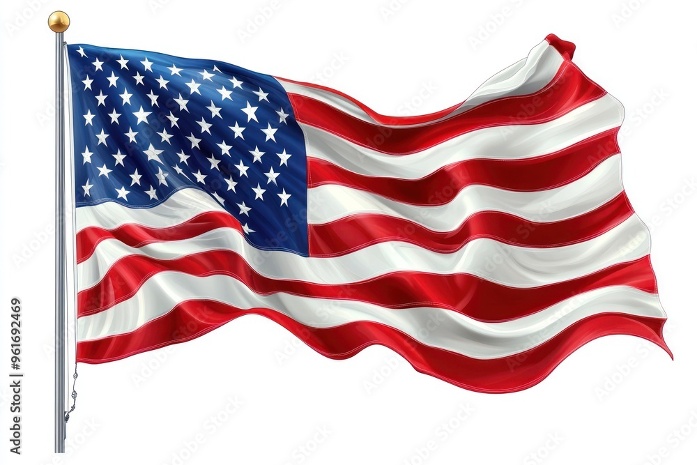 Fototapeta premium Waving American Flag