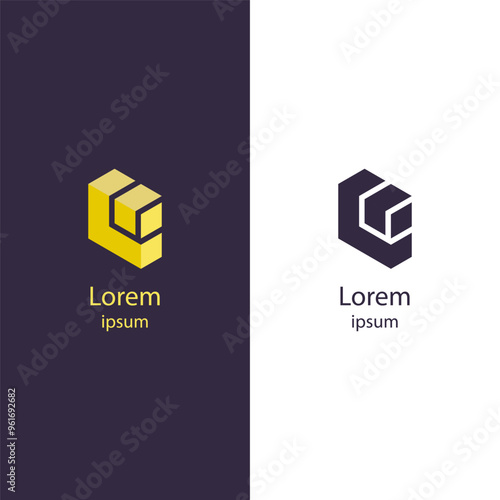 A modern geometric logo design, perfect for businesses, consulting firms, and tech companies. Ideal for branding, identity, and corporate use with a sleek and minimalistic style.