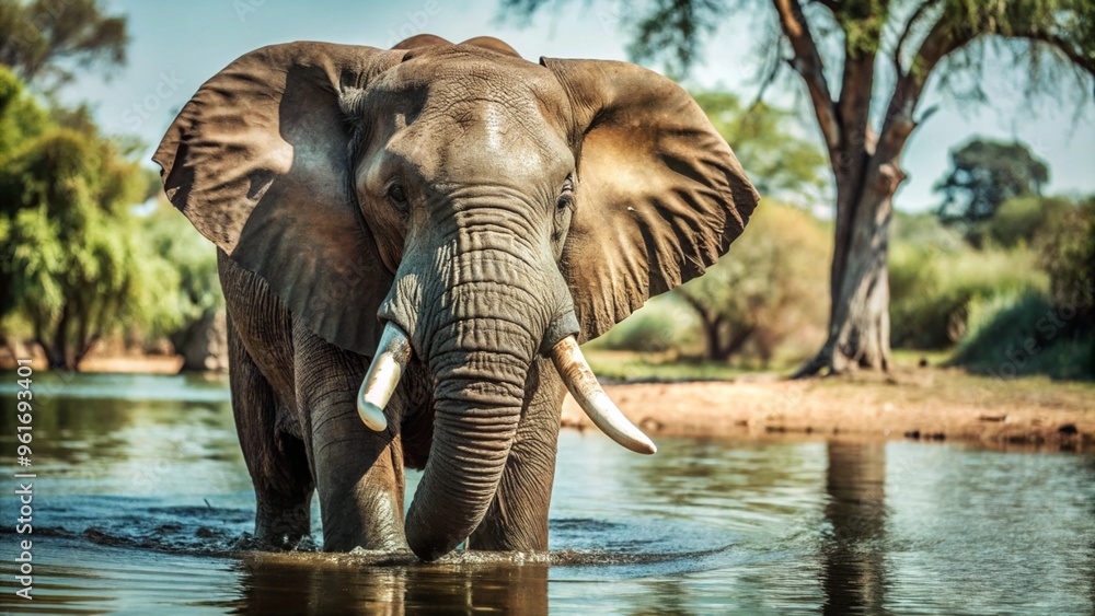 Fototapeta premium Photo of African Elephant in Africa, Botswana. Wildlife photography