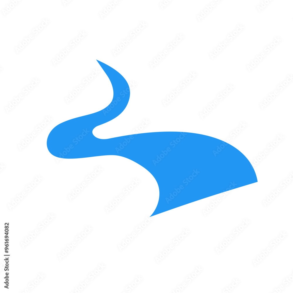 meandering blue river vector element meandering blue river vector element