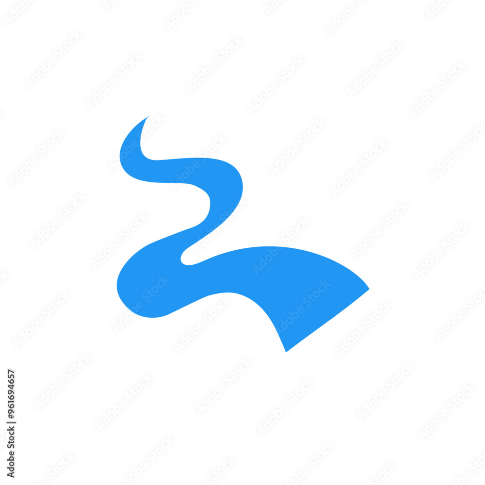 meandering blue river vector element meandering blue river vector element