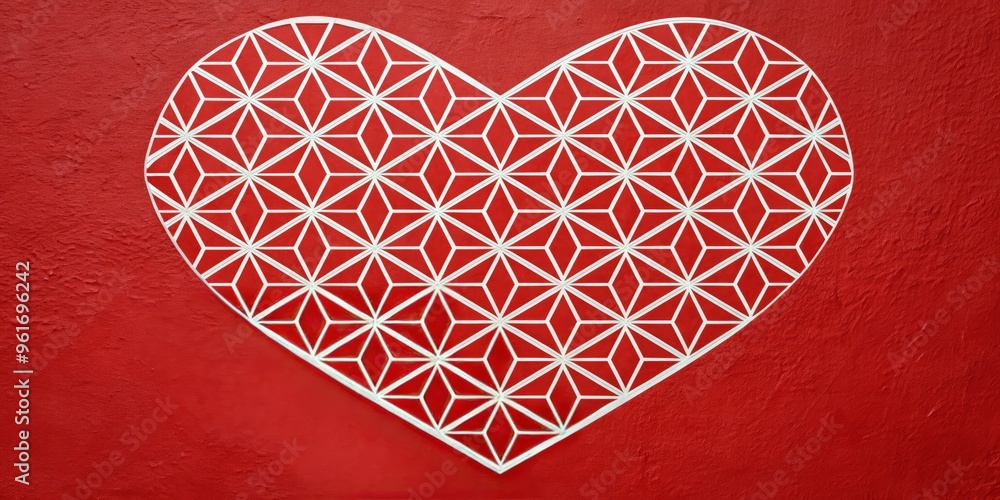 Fototapeta premium geometric heart pattern stenciling