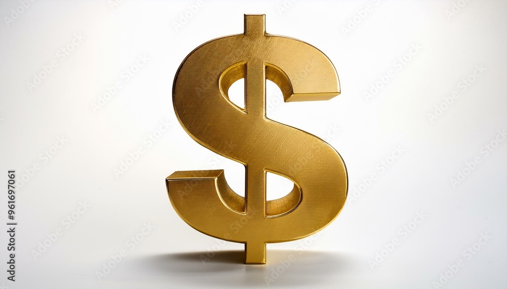 Golden Dollar Symbol: Shiny and Gleaming Golden Dollar Symbol: Shiny and Gleaming