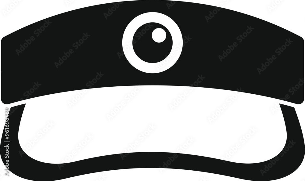 Obraz premium Policeman cap with camera recording icon in simple style isolated on white background