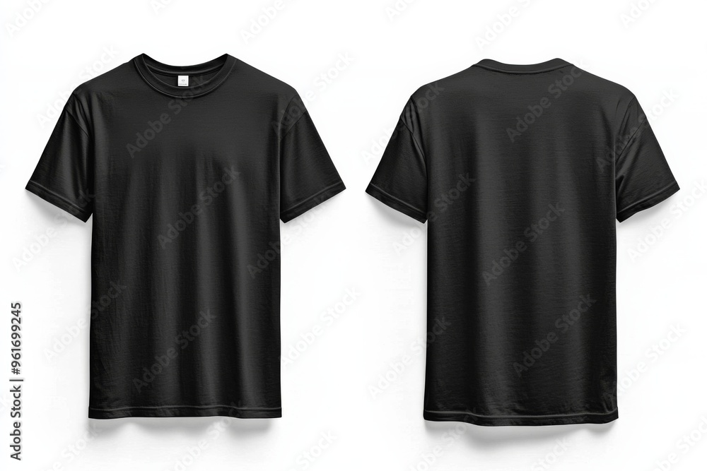 Black Tshirt Mockup Front and Back Isolated created with Generative AI Black Tshirt Mockup Front and Back Isolated created with Generative AI
