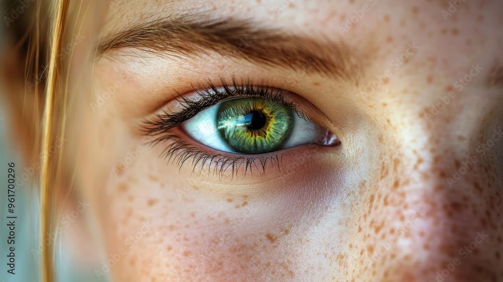 Close View to Green Eyes - Micro Photography Portrait Enhanced With Ai Close View to Green Eyes - Micro Photography Portrait Enhanced With Ai