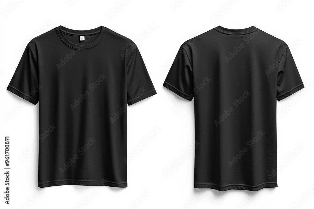 Black Tshirt Mockup Front and Back Isolated created with Generative AI Black Tshirt Mockup Front and Back Isolated created with Generative AI