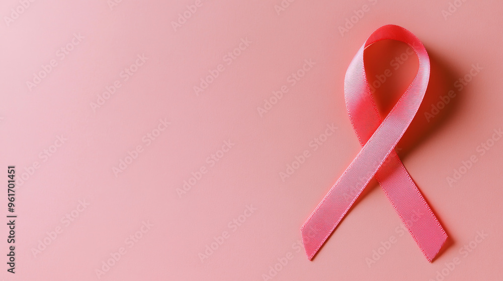 A pink ribbon, a symbol for supporting breast cancer awareness. A pink ribbon, a symbol for supporting breast cancer awareness.