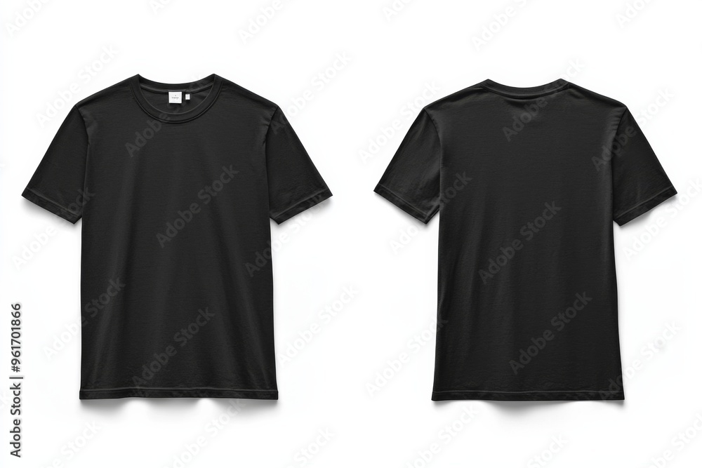 Black Tshirt Mockup Front and Back Isolated created with Generative AI Black Tshirt Mockup Front and Back Isolated created with Generative AI