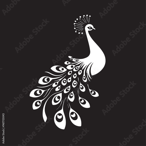 Peacock in cartoon, doodle style . Image for t-shirt, web, mobile apps and ui. Isolated 2d vector illustration in logo, icon, sketch style, Eps 10, black and white. AI Generative