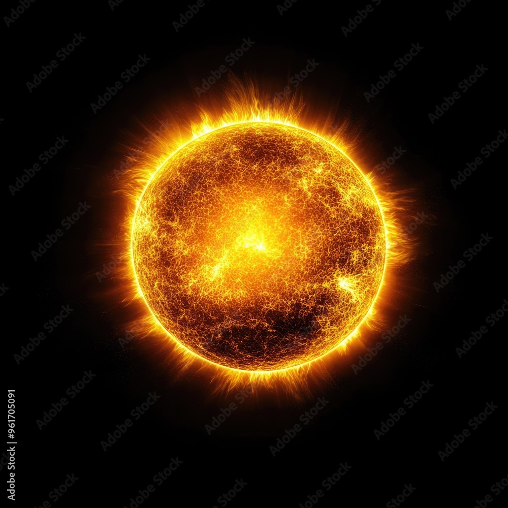 Glowing sun on black background. Glowing sun on black background.