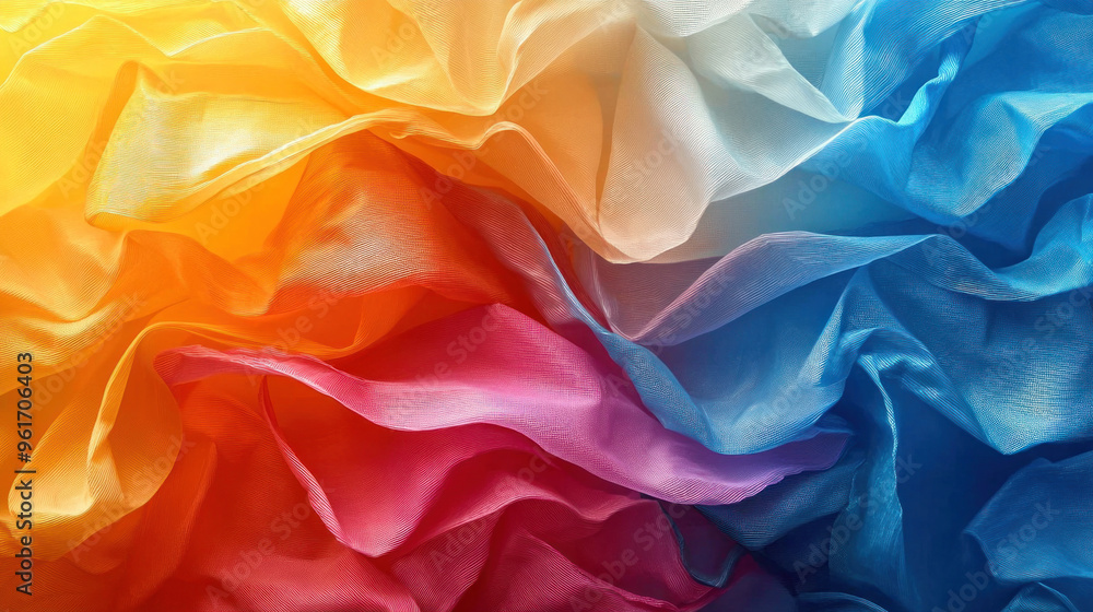 Obraz premium Depictions of colorful plastic bags arranged in unique patterns or shapes, creating visually striking abstract art.