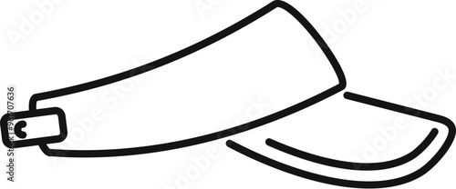 Simple vector icon of a tennis visor cap, perfect for representing sportswear, summer activities, or sun protection