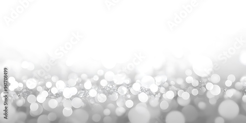 
Abstract grey and white lights bokeh blur silver background
