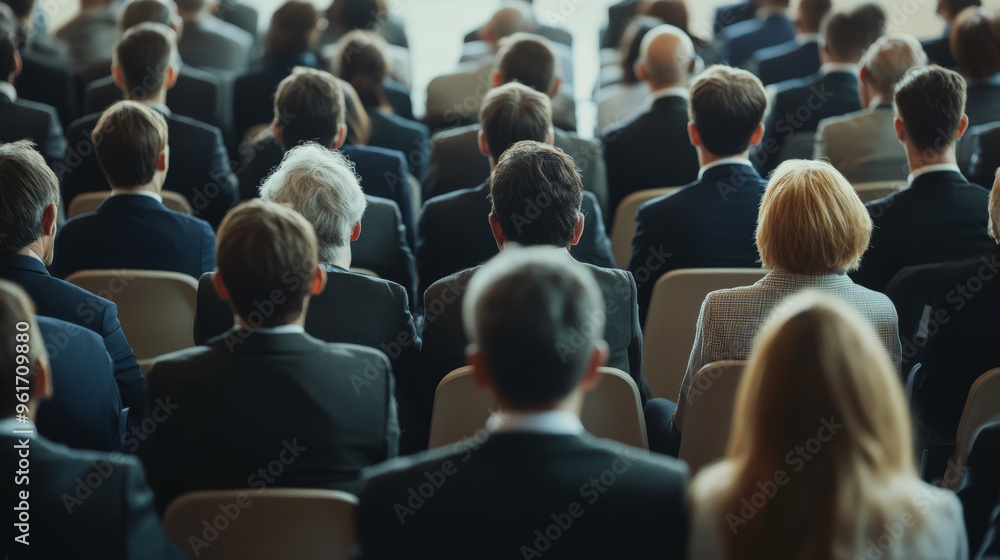 Naklejka premium A meeting with a lot of members dressed with different suits of different colors