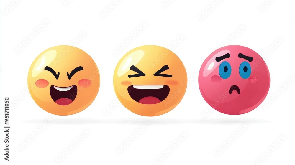 Flat Vector Design of an Emoji Face on White Background for Digital Use Flat Vector Design of an Emoji Face on White Background for Digital Use