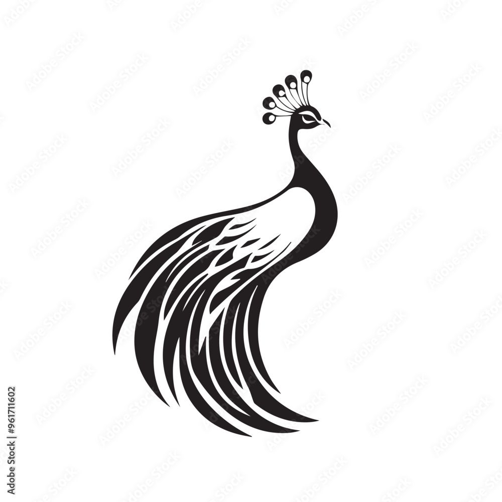 Peacock in cartoon, doodle style . Image for t-shirt, web, mobile apps and ui. Isolated 2d vector illustration in logo, icon, sketch style, Eps 10, black and white. AI Generative Peacock in cartoon, doodle style . Image for t-shirt, web, mobile apps and ui. Isolated 2d vector illustration in logo, icon, sketch style, Eps 10, black and white. AI Generative