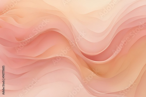 A soothing gradient of peach pink and gold with soft flowing lines creating an elegant abstract, AI Generated