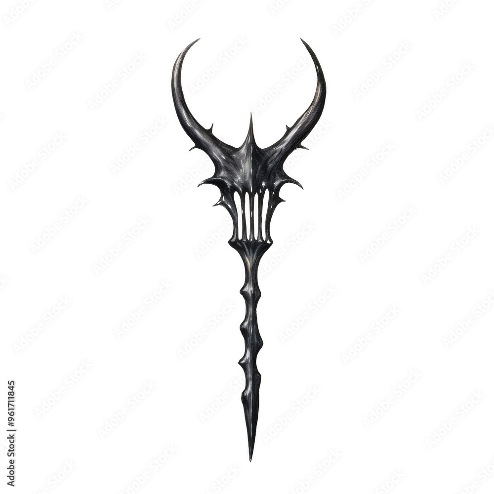 Devil Staff Isolated on a Transparent Background Devil Staff Isolated on a Transparent Background