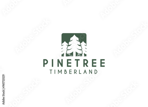 Pine tree pines logo design. Universal creative premium symbol. Vector illustration. 