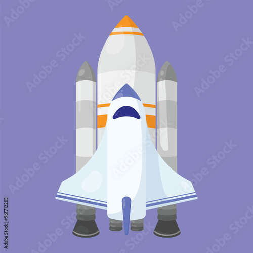 Spaceship Shuttle vector icon. spaceship icon. space rocket shuttle icon