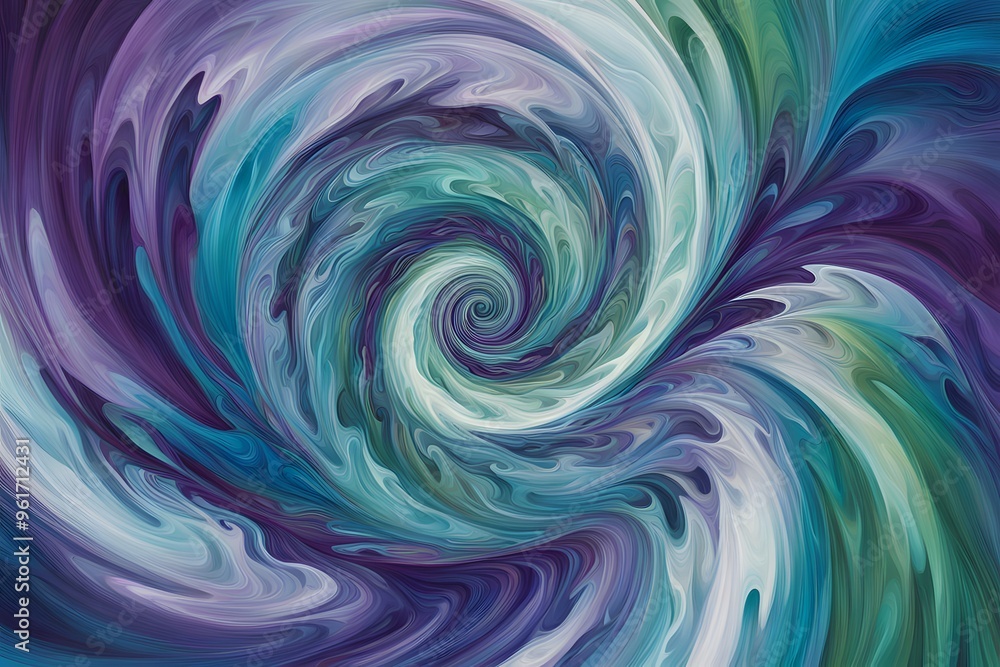 A swirling vortex of blues greens and purples resembling an abstract whirlpool, AI Generated A swirling vortex of blues greens and purples resembling an abstract whirlpool, AI Generated