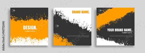 posts on social media vector illustration. Stylish graphics templates posts. dynamic abstractions typography photo. modern art paint and brush stains, fitness subjects gym. design frame post Template
