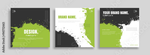 posts on social media vector illustration. Stylish graphics templates posts. dynamic abstractions typography photo. modern art paint and brush stains, fitness subjects gym. design frame post Template