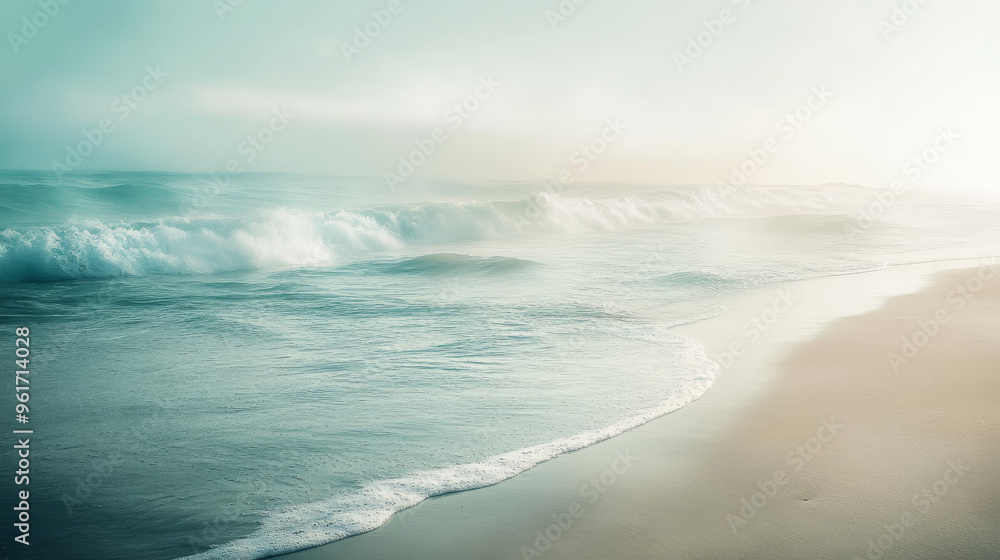Serene Ocean Waves on a Sandy Beach Serene Ocean Waves on a Sandy Beach