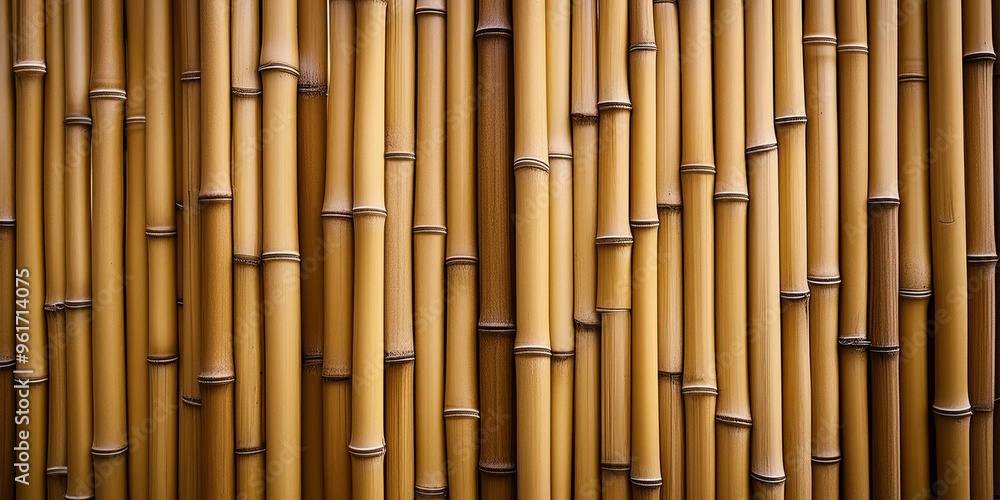 Fototapeta premium Abstract background made from bamboo canes. Naturalness in material, color and structure.