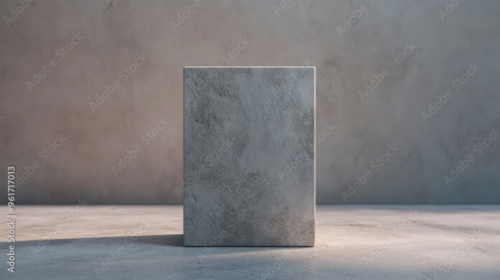 A grey box sits on a grey floor A grey box sits on a grey floor